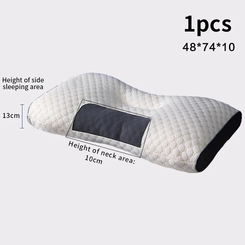 White pillow with measurements on a light gray background