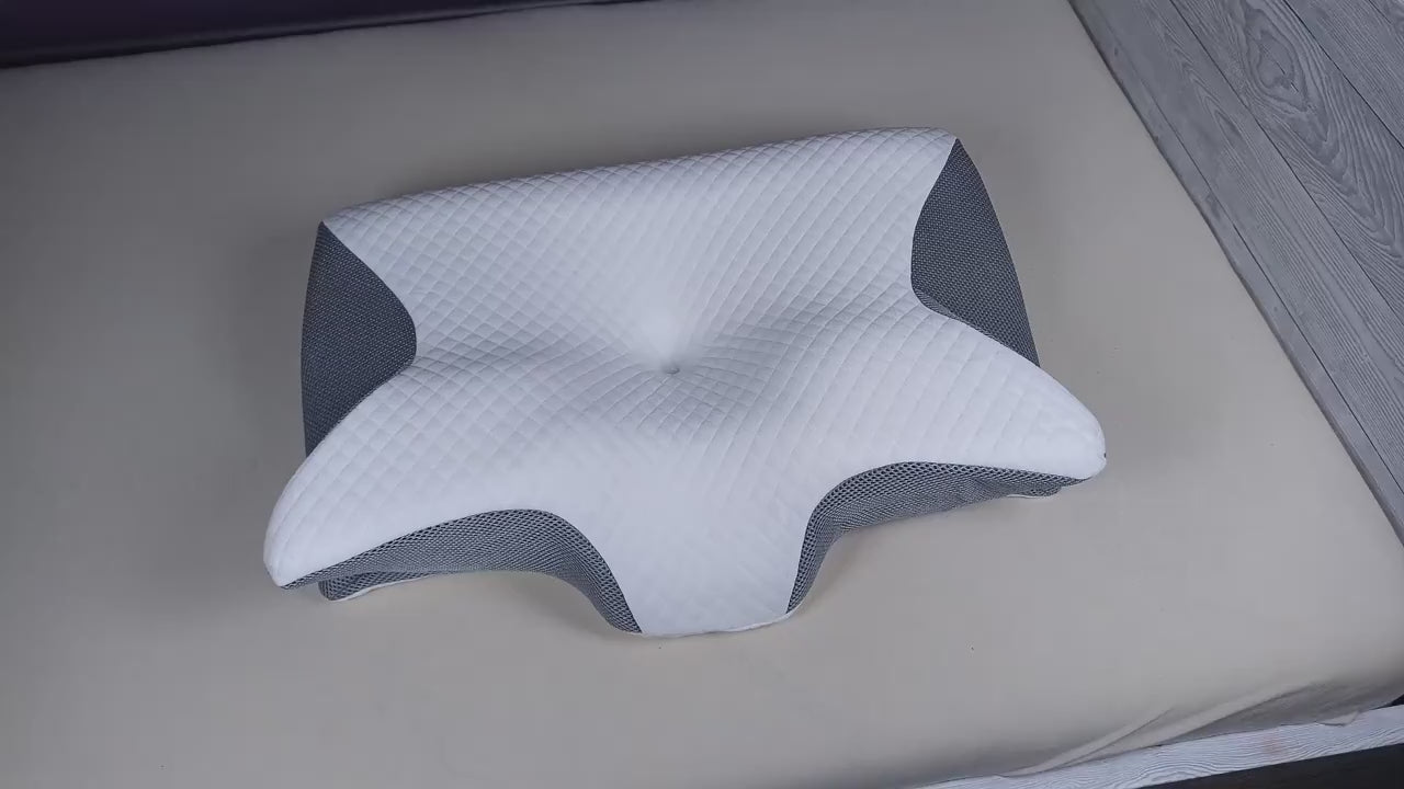 Load video: A promotional video for a cervical spine support pillow